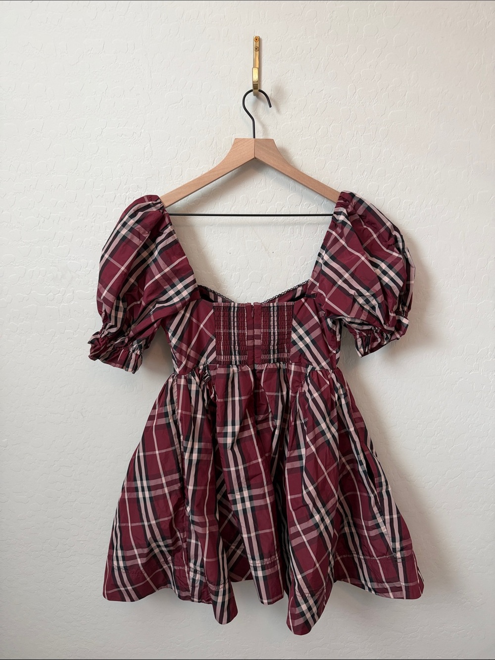 Anthropologie Maeve tartan plaid mini babydoll dress XS - Picture 8 of 9